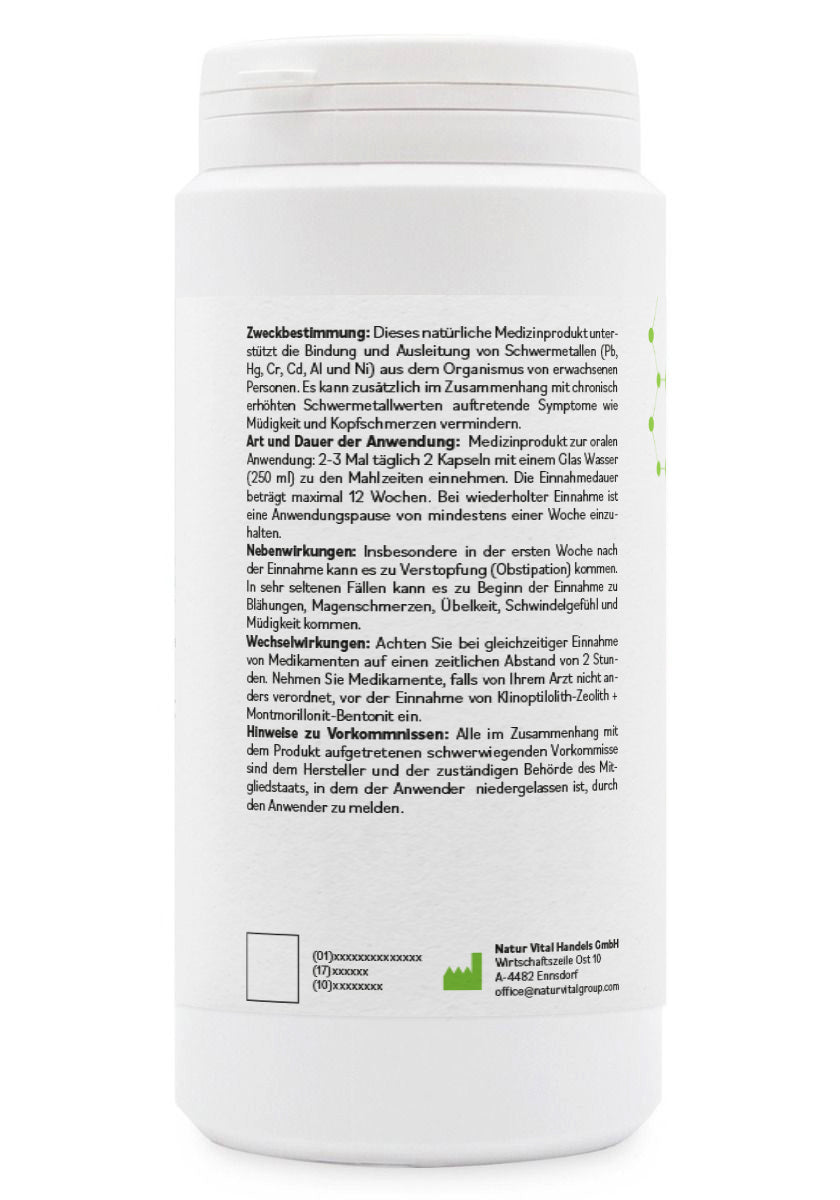 ZeoBentMED 200 detox capsules, medical device with CE certificate