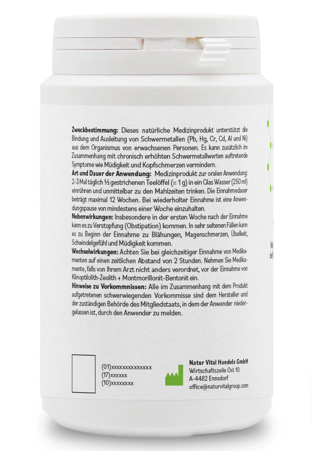 ZeoBentMED Detox-Pulver ultrafein 120g, Medizinprodukt mit CE-Zertifikat