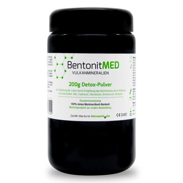 BentonitMED Detox-Pulver 200g im Violettglas, zur inneren Anwendung