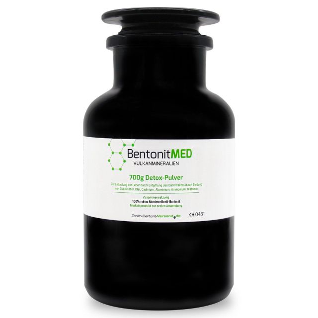 BentonitMED Detox-Pulver 700g im Violettglas, zur inneren Anwendung