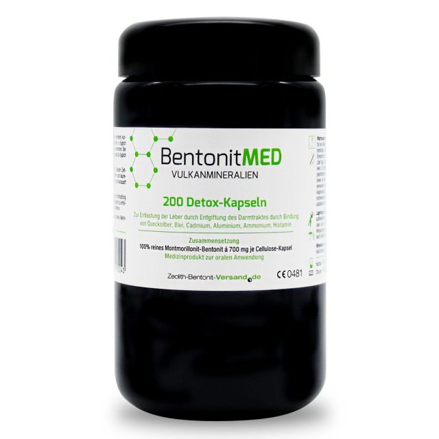 BentonitMED 200 Detox-Kapseln im Violettglas, zur inneren Anwendung
