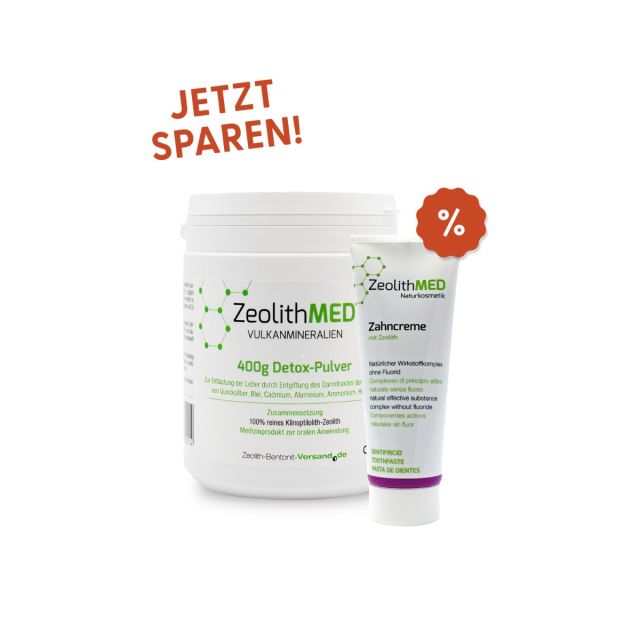 Sparpack ZeolithMED Detox-Pulver 400g + ZeolithMED Zahncreme 75ml