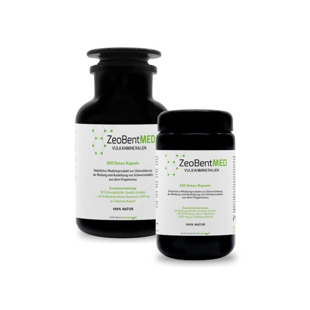 ZeoBentMED 200 + 600 Detox-Kapseln im Sparpack, Medizinprodukt mit CE-Zertifikat 