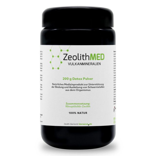 ZeolithMED Detox-Pulver 200g  im Miron Violettglas, Medizinprodukt mit CE-Zertifikat 