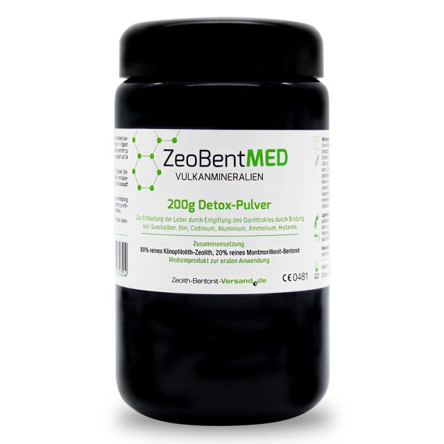 ZeoBent Pulver 200g Zeolith+Bentonit für 20 Tage im Violettglas