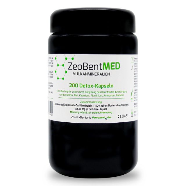 ZeobentMED 200 Detox-Kapseln für 20 Tage im Violettglas