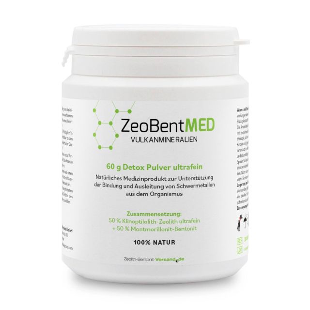 ZeoBentMED Detox-Pulver ultrafein 60g für 20 Tage, zur inneren Anwendung